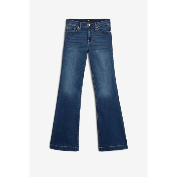 Women's Flared Denim Jeans Regular Fit Stretch Lightweight Casual Pants - Picture 6 of 6